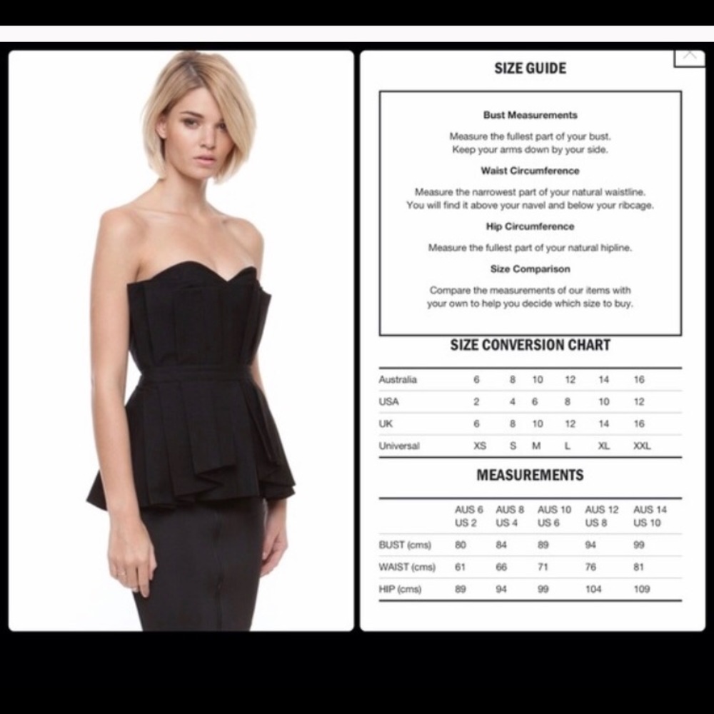 CAMEO  Black Bustier. NWOT.